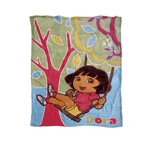 Dora The Explorer Garden Coral Fleece Blanket 140 x 190 cm - Soft Polyester