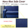 Navy Blue Dots Sofa Cover for 1-2 Seater 230x360cm - SuperSaverAU - view 2