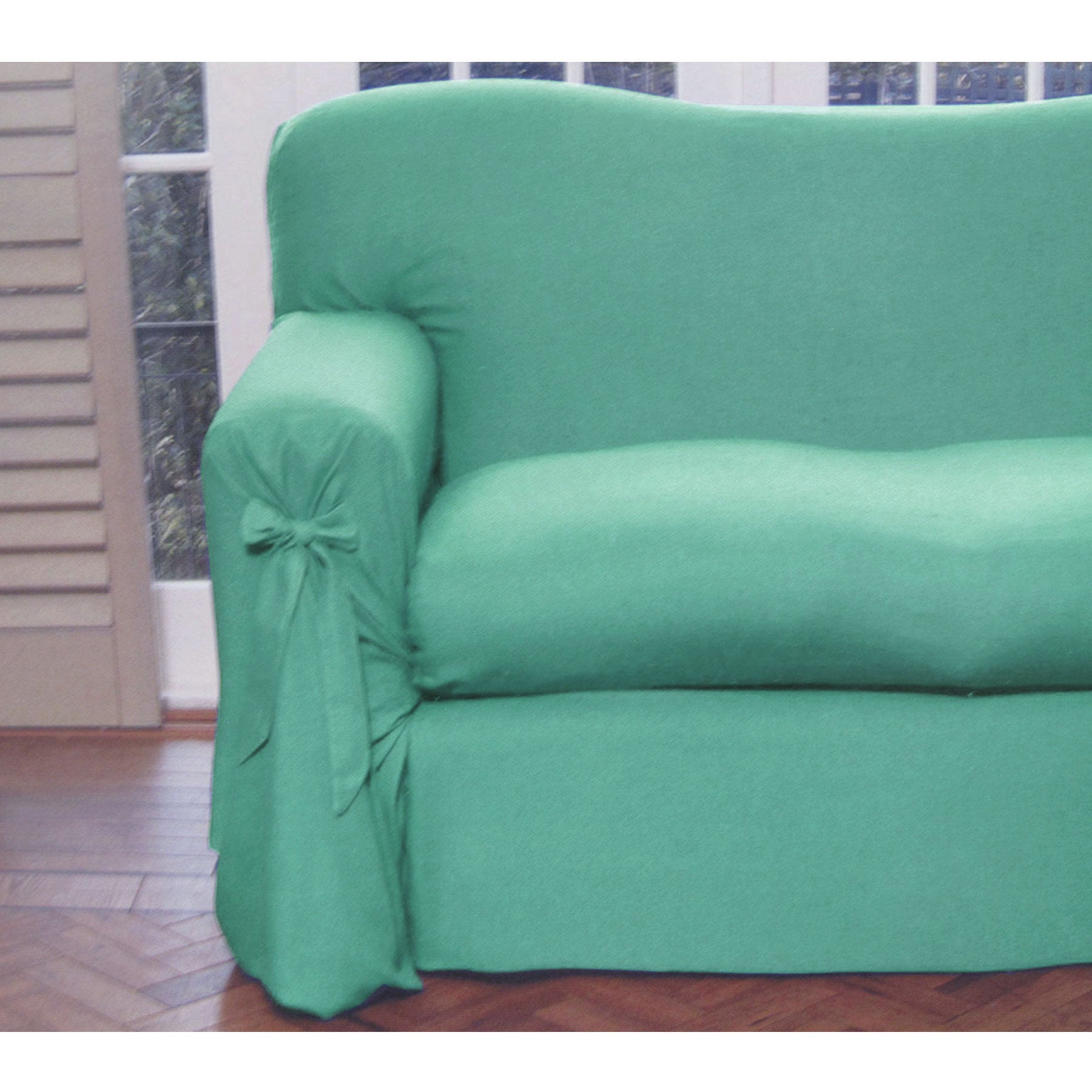 Jade Green Sofa Cover 2 to 3 Seater 230x420cm - Polyester Cotton - SuperSaverAU - view 1