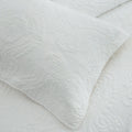 100% Cotton Lightly Quilted Coverlet Set Damask White Queen - Easy-Care, Medium Warmth - SuperSaverAU - view 2