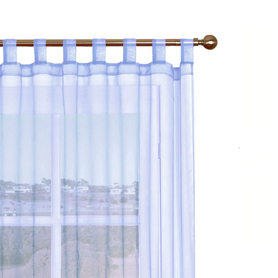 1 Piece Organza Tab Top Curtain 110 x 213 cm Blue - Lightweight Polyester - SuperSaverAU - view 1