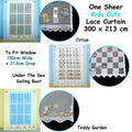 One Piece Kids Cute Sheer Lace Curtain 300 x 213cm - Circus Design - SuperSaverAU - view 2