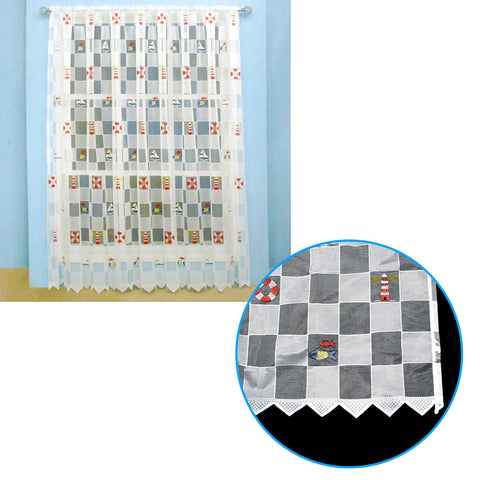 One Piece Kids Cute Sheer Lace Curtain 300 x 213cm Under The Sea Design - SuperSaverAU - view 1