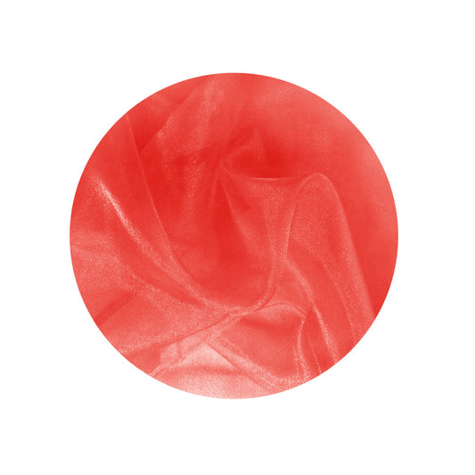 Fire Red Pair of Rod Pocket Organza Sheer Curtains 150 x 213 cm