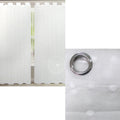 Bubble White Sheer Eyelet Curtains 140 x 223cm - Lace Design, 2 Pack - SuperSaverAU - view 1