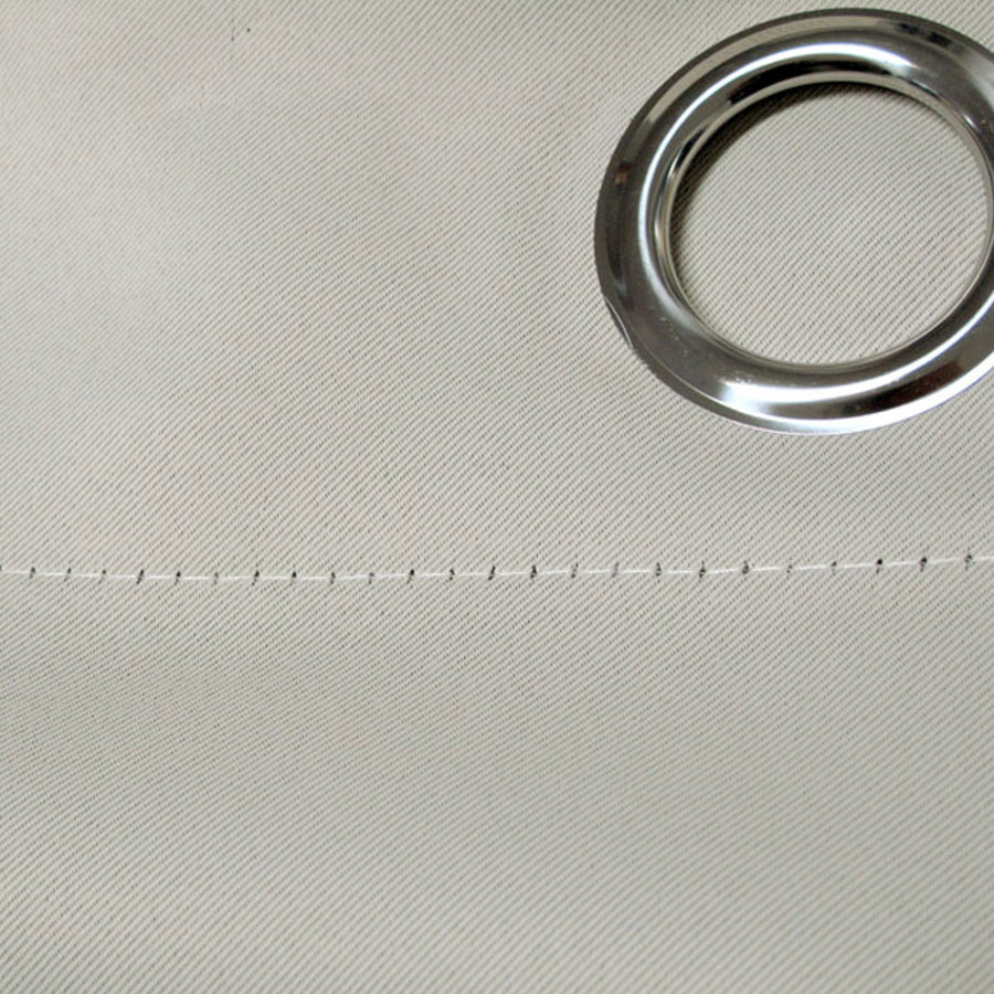 Beige Blockout Plain Eyelet Curtains 140 x 223 cm - Thermal Lined, Easy Care - SuperSaverAU - view 1