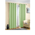 Sage Pair of Blockout Plain Eyelet Curtains 140 x 223 cm - Thermal Lined, Easy Care - SuperSaverAU - view 1