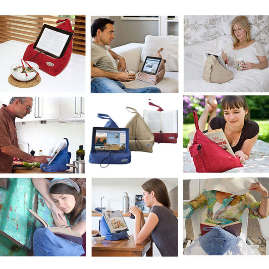 Handsfree Book Seat Holder, 27 x 37 cm, Sage Green, Molds to Any Angle