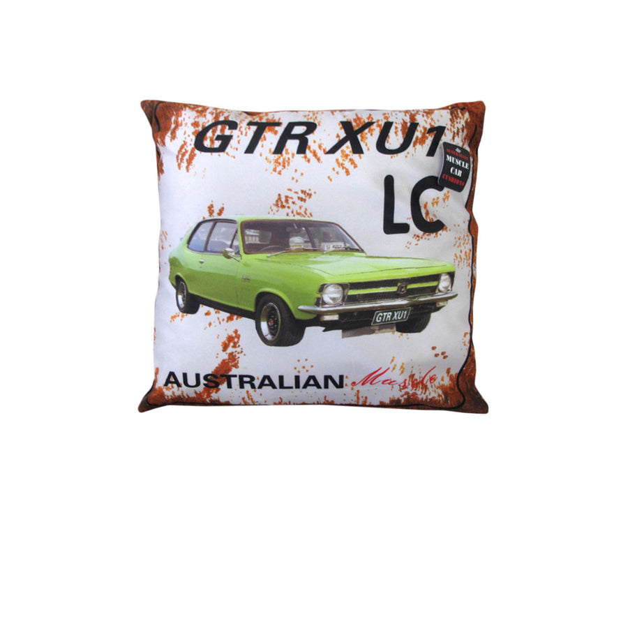Australian Muscle Car Cushion 40 x 40 cm - LC GTR XU1 Green, Retro Design - SuperSaverAU - view 1