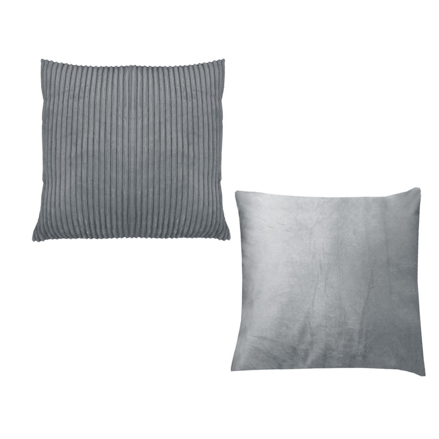 Calico Corduroy Filled Cushions Pair 40 x 40 cm - Soft Polyester, Machine Washable - SuperSaverAU - view 1