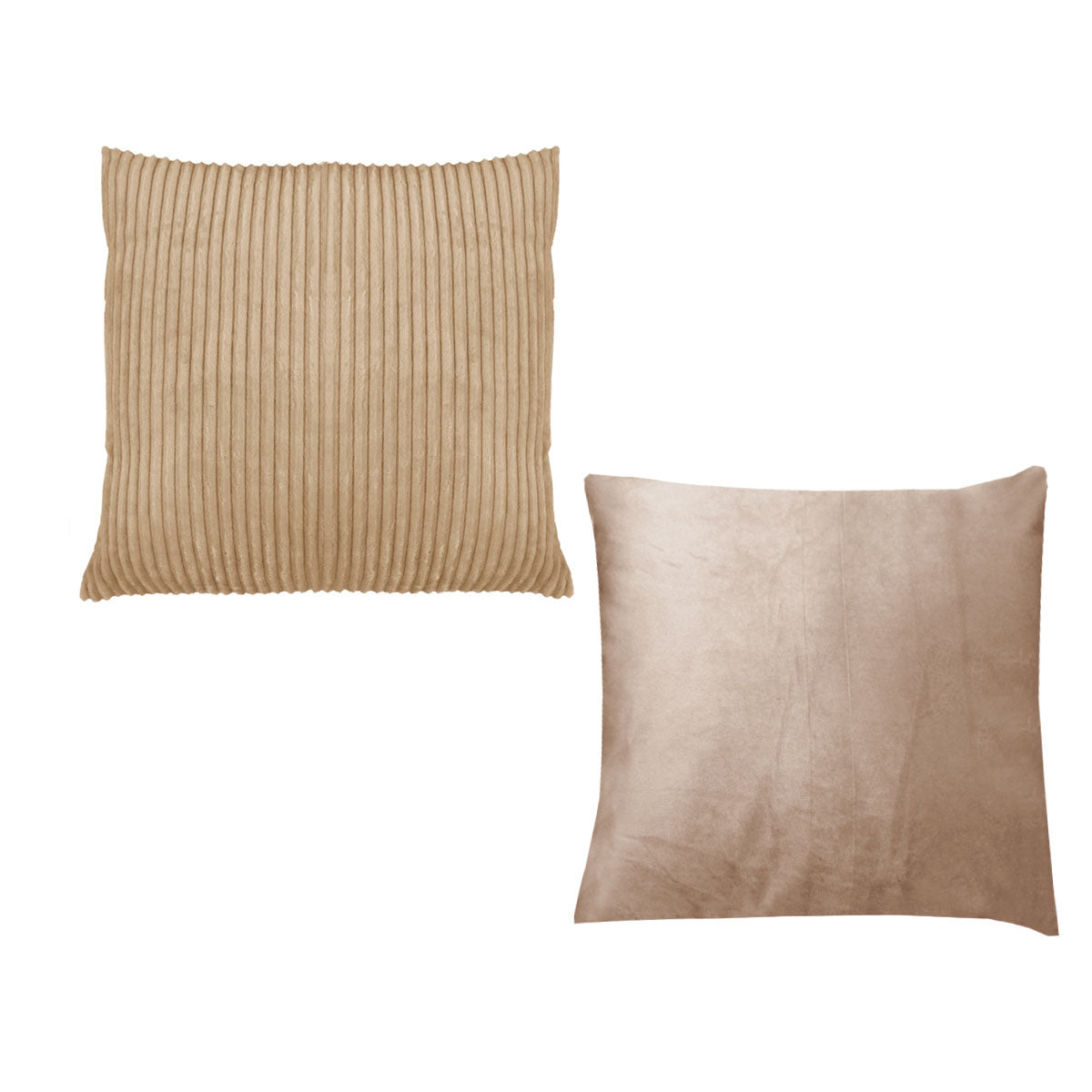 Calico Corduroy Filled Cushions 40 x 40 cm - Set of 2, Soft Polyester, Machine Washable
