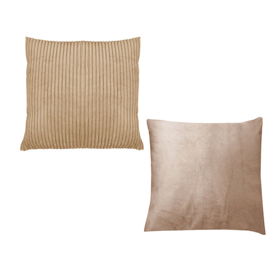Calico Corduroy Filled Cushions 40 x 40 cm - Set of 2, Soft Polyester, Machine Washable
