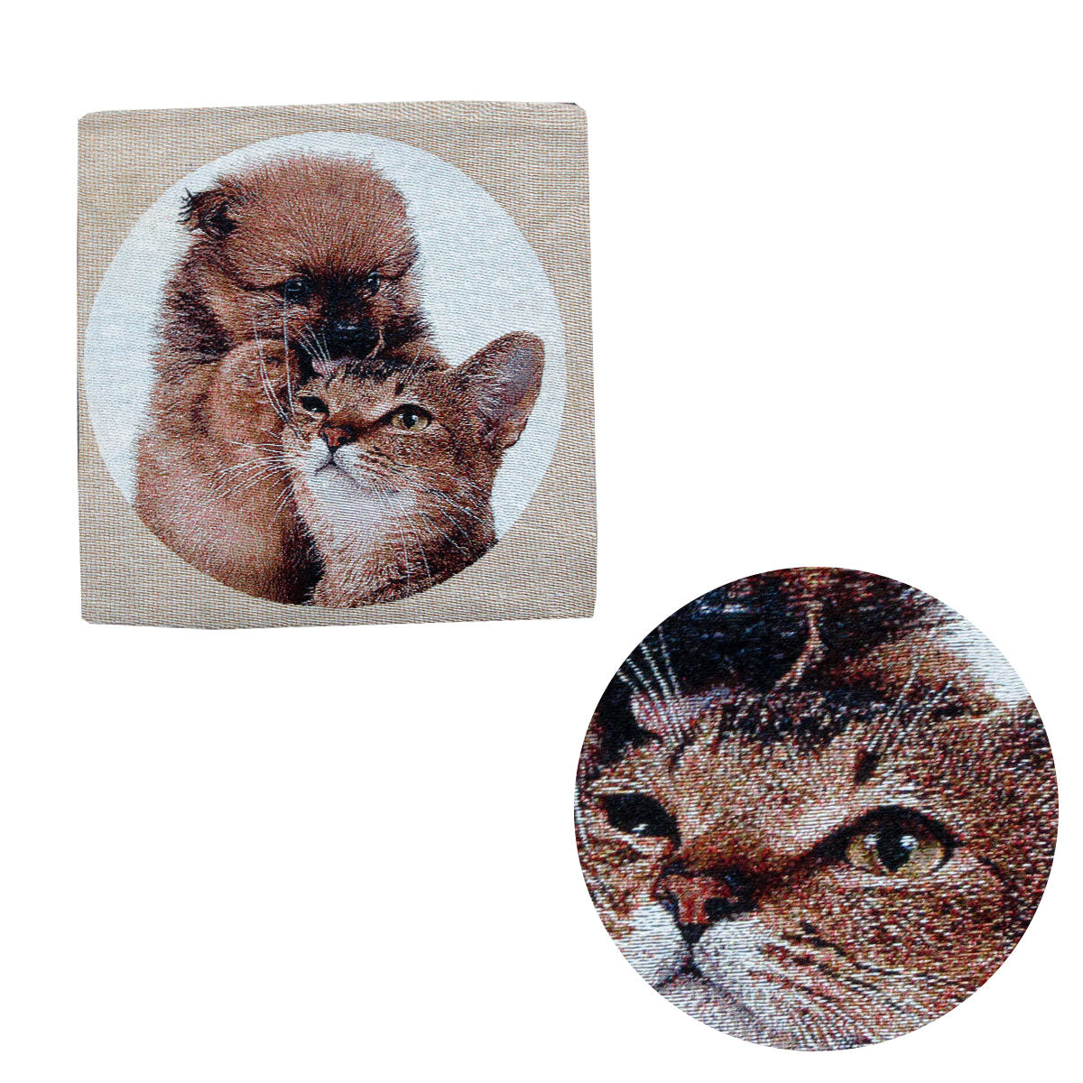 Tapestry Pet Cat Dog Cushion Cover 43 x 43 cm - Animal Design, Polyester - SuperSaverAU - view 1