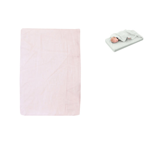 Baby Pink Polyester Cotton Bassinet Fitted Sheet with Attached Flat Sheet 40 x 80 + 5 cm
