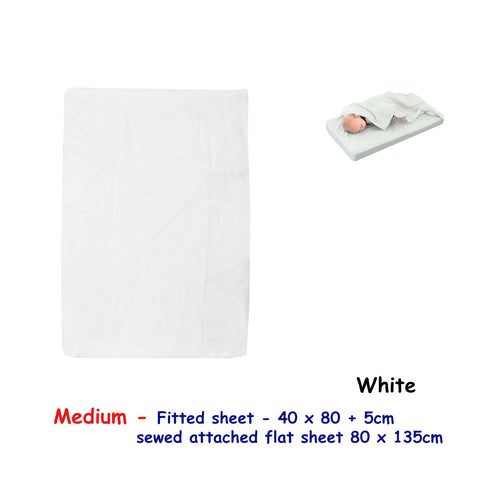 Polyester Cotton Bassinet Fitted Sheet with Attached Flat Sheet - 40 x 80 + 5 cm - SuperSaverAU - view 1