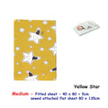 Yellow Star Bassinet Fitted Sheet with Attached Flat Sheet, 40 x 80 + 5 cm - SuperSaverAU - view 2