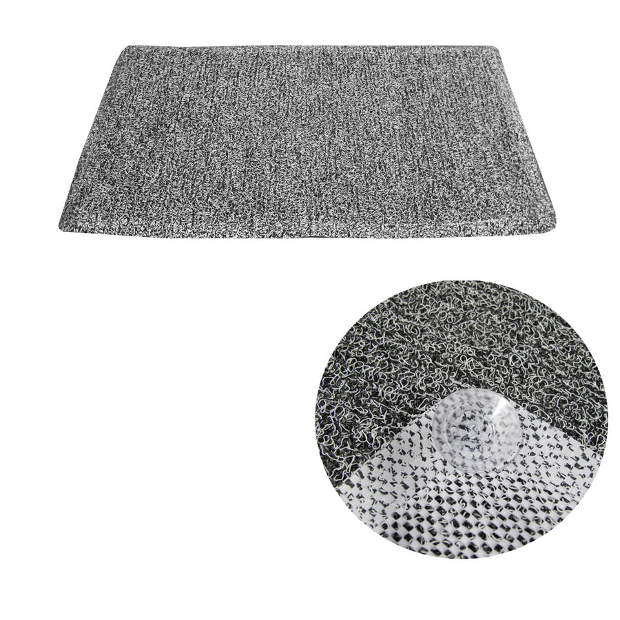 Loofah Shower Mat 40 x 70 cm - Fast Drying Rubber with Suction Cups - Black - SuperSaverAU - view 1