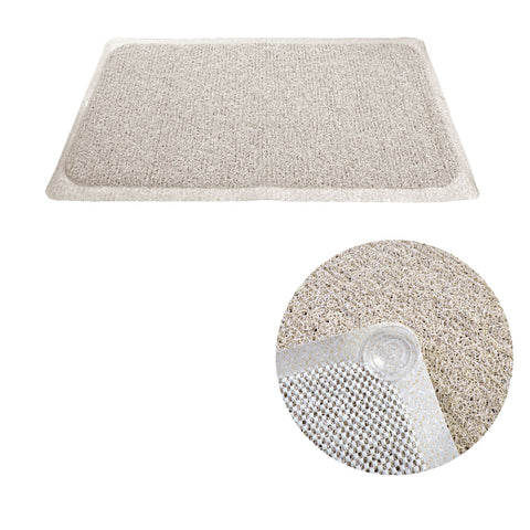 Loofah Shower Mat 40 x 70 cm - Fast Drying Rubber Bath Carpet in Cream - SuperSaverAU - view 1
