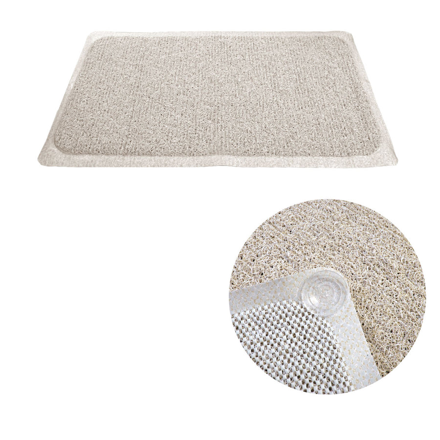 Loofah Shower Mat 40 x 70 cm - Fast Drying Rubber Bath Carpet in Cream - SuperSaverAU - view 1