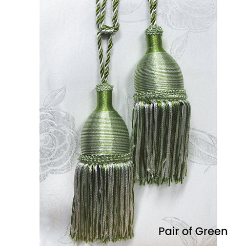 Curtain Tassel Rope Ties 52cm Green - Jacquard Design, 100% Polyester - SuperSaverAU - view 1