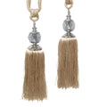 Elizabeth Curtain Tassel Rope Ties 2-Pack Latte/Silver, Classic Design - SuperSaverAU - view 1