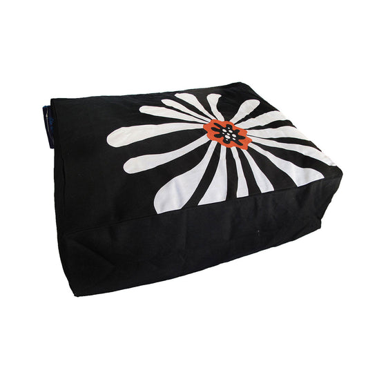 Heavy Duty Pure Cotton Pet Dog Bed Cover Small Black Floral Design