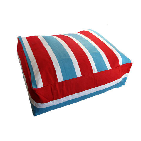 Heavy Duty Pure Cotton Pet Dog Bed Cover Small Blue Red Stripes - SuperSaverAU - view 1