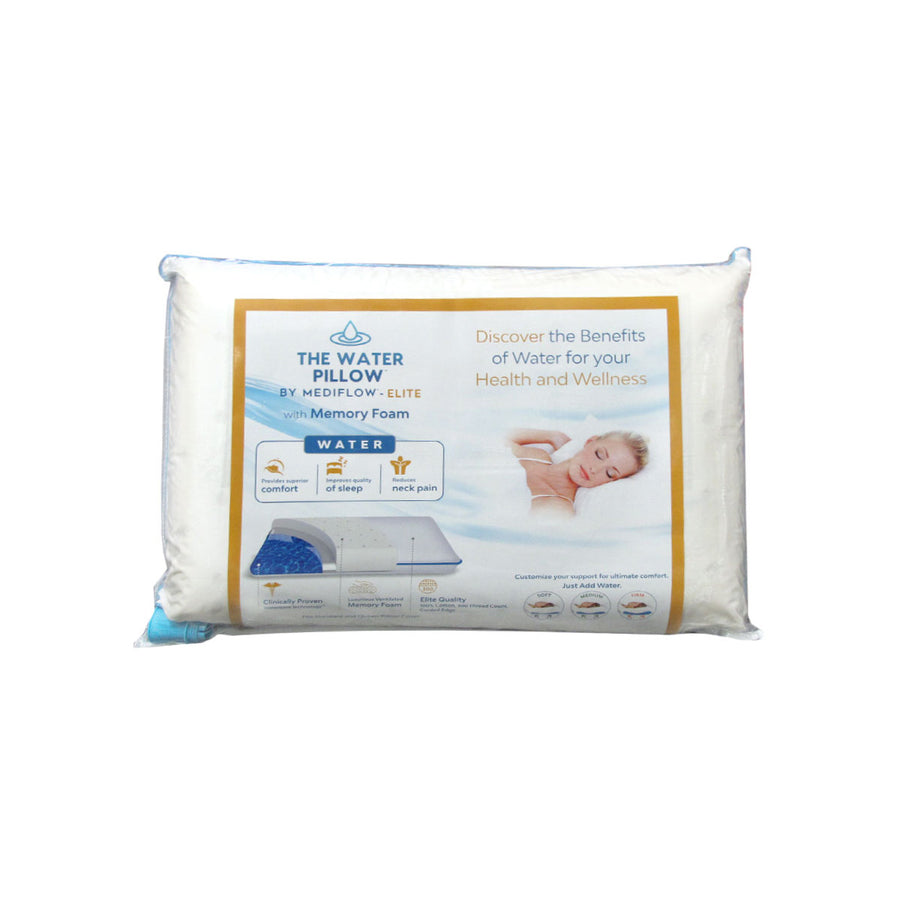 Mediflow Elite Premium Fibre Memory Foam Water Pillow with Adjustable Support - 44 x 66cm