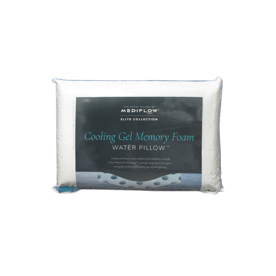 Mediflow Elite Cooling Gel Memory Foam Water Pillow with Adjustable Support - 44 x 66cm