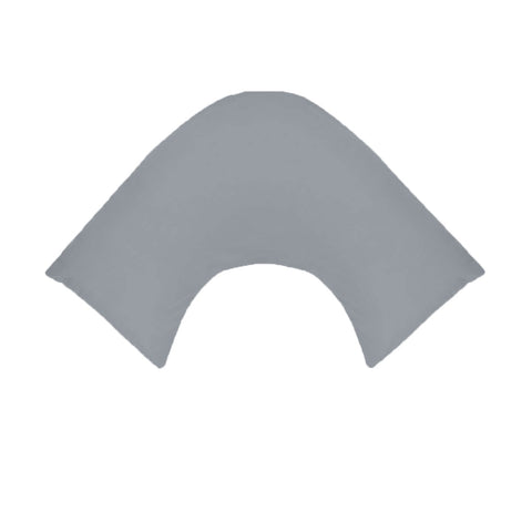 280TC Polyester Cotton V Shape Pillowcase Grey - Solid Colour Design, Machine Washable - SuperSaverAU - view 1