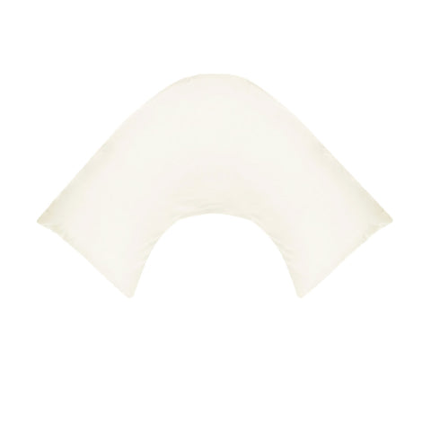 280TC Polyester Cotton V Shape Pillowcase - Ivory, Solid Colour Design - SuperSaverAU - view 1