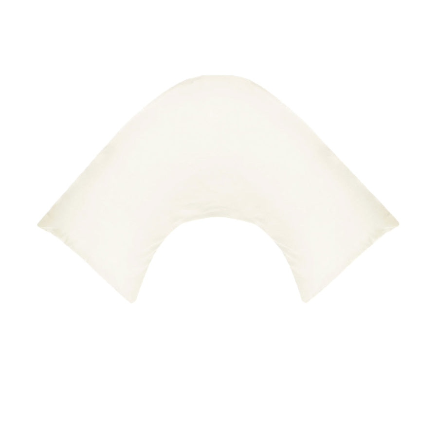 280TC Polyester Cotton V Shape Pillowcase - Ivory, Solid Colour Design - SuperSaverAU - view 1