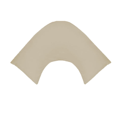280TC Polyester Cotton V Shape Pillowcase - Latte, Solid Colour Design - SuperSaverAU - view 1
