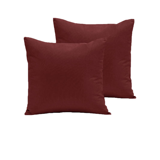 Burgundy 280TC Polyester Cotton European Pillowcases 64 x 64 cm - 2 Pack