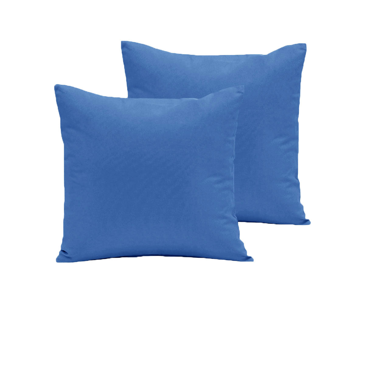 Mid Blue Pair of 280TC Polyester Cotton European Pillowcases 64 x 64 cm - SuperSaverAU - view 1