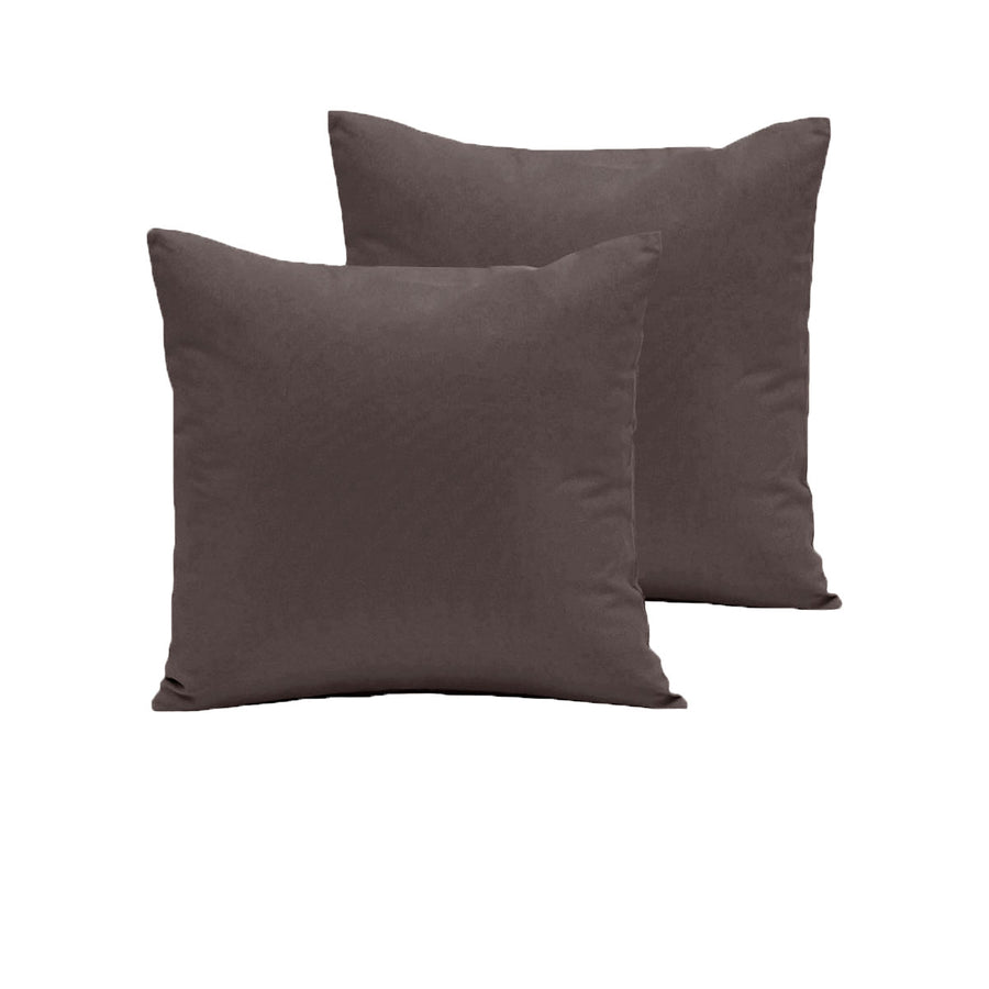 Mocha Pair of 280TC Polyester Cotton European Pillowcases 64 x 64 cm - SuperSaverAU - view 1