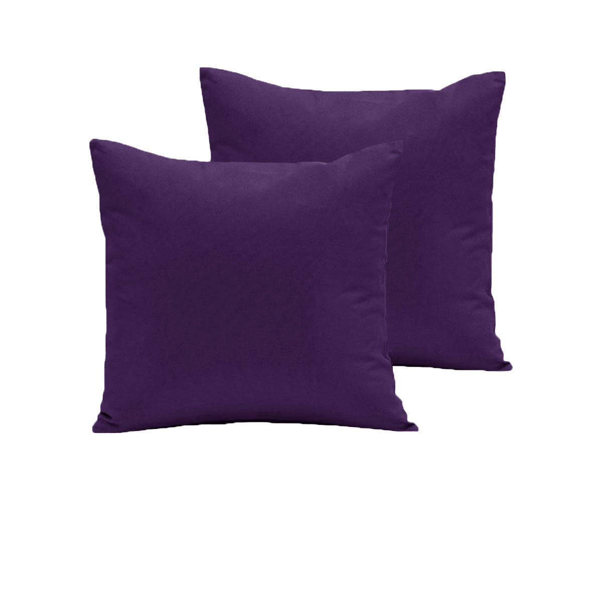 280TC Polyester Cotton European Pillowcases Pair 64 x 64 cm - Purple