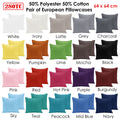 280TC Polyester Cotton European Pillowcases Pair 64 x 64 cm - Purple - SuperSaverAU - view 2