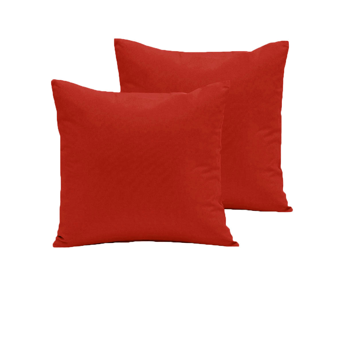 280TC Polyester Cotton European Pillowcases Pair 64 x 64 cm Red - Solid Colour Design