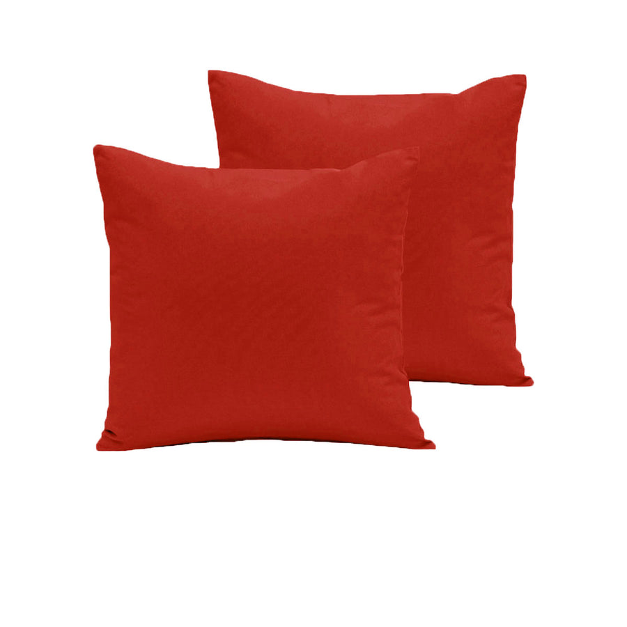 280TC Polyester Cotton European Pillowcases Pair 64 x 64 cm Red - Solid Colour Design - SuperSaverAU - view 1
