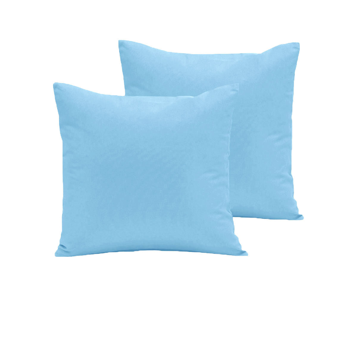 Sky Pair of 280TC Polyester Cotton European Pillowcases 64 x 64 cm - Solid Colour - SuperSaverAU - view 1