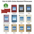 Ecru 100% Cotton Standard Pillowcases 375TC - 2 Pack, Solid Colour Tone - SuperSaverAU - view 2