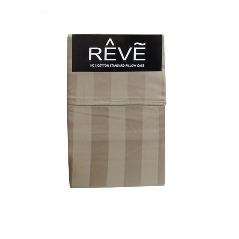 Pair of Reve 100% Cotton Standard Pillowcases 48 x 74 cm Solid/Striped/Checkered Design - SuperSaverAU - view 1