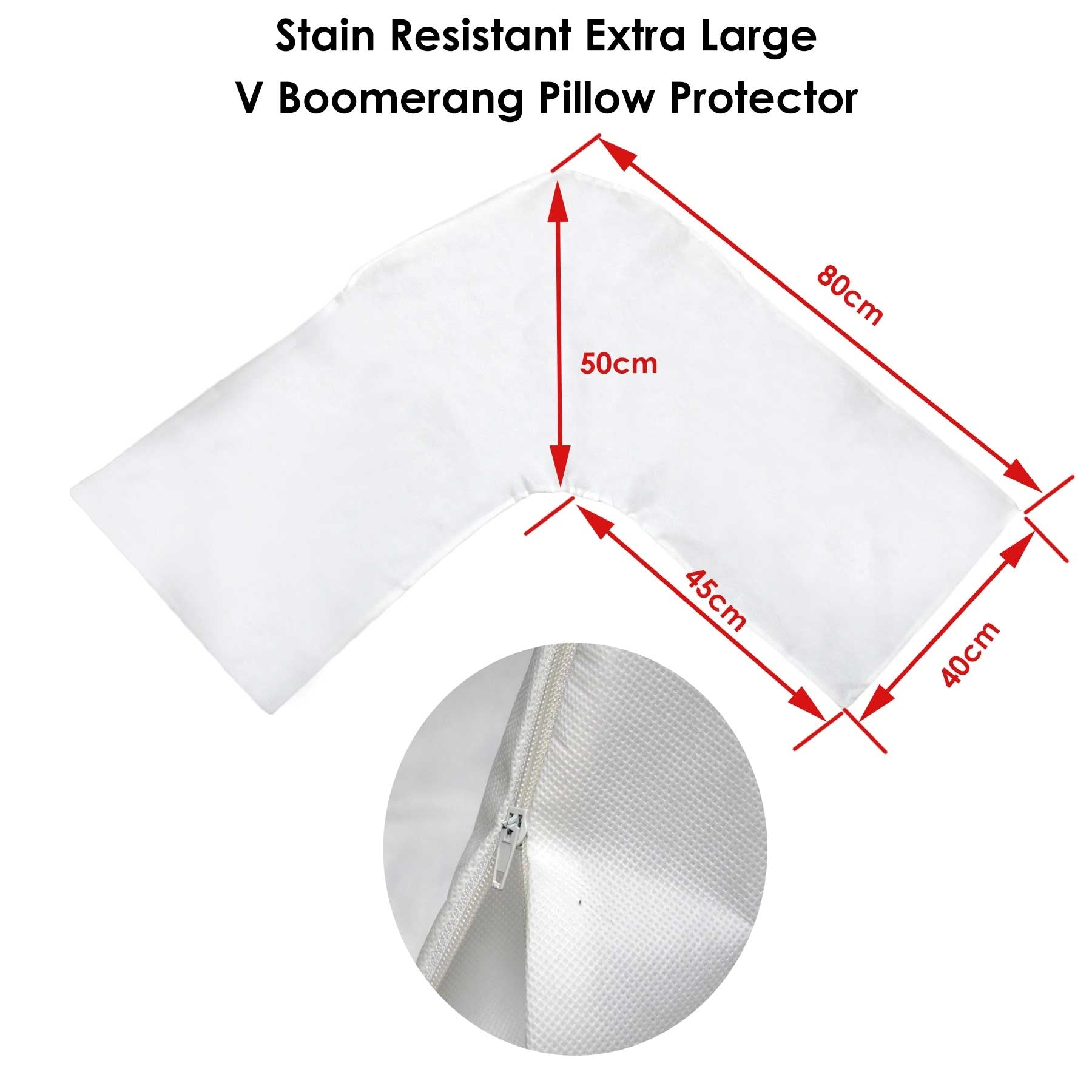 Stain Resistant Extra Large V Boomerang Pillow Protector 80x45x40 cm - SuperSaverAU - view 2