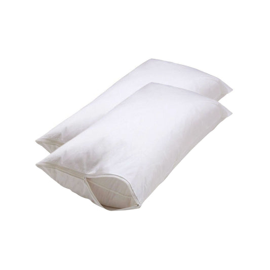 Unique Stain Resistant Fabric Pillow Protectors Set of 2 King - Zip Closure, Machine Washable