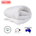 500GSM Australian Wool Quilt Cot Size - 100% Cotton Cover, Made in Australia - SuperSaverAU - view 2