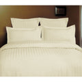 1000TC Self Striped Cotton Rich Tailored Quilt Cover Set Ivory King - SuperSaverAU - view 1