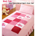 Bindi Butterfly Embroidered Quilt Cover Set Single - 140 x 210 cm, Pink - SuperSaverAU - view 1