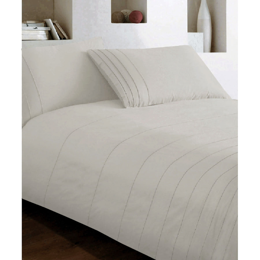 Brooklyn 100% Cotton Quilt Cover Set King - Pintucking Design, 250TC - SuperSaverAU - view 1