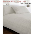 Brooklyn 100% Cotton Quilt Cover Set King - Pintucking Design, 250TC - SuperSaverAU - view 2